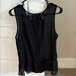 H&M Sheer Black Sleeveless Blouse